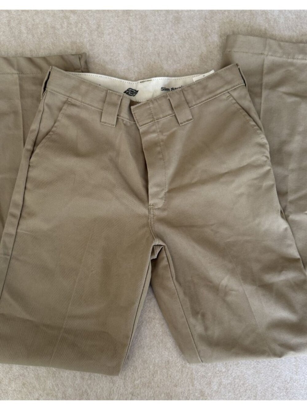 Dickies Boys 14 Slim Fit Khaki Pants Straight Leg Chino School Uniform